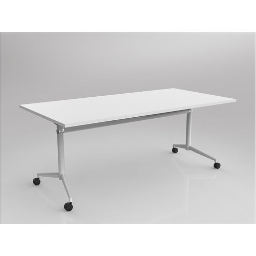Uniflip Table 2100 X 900 White On Chrome